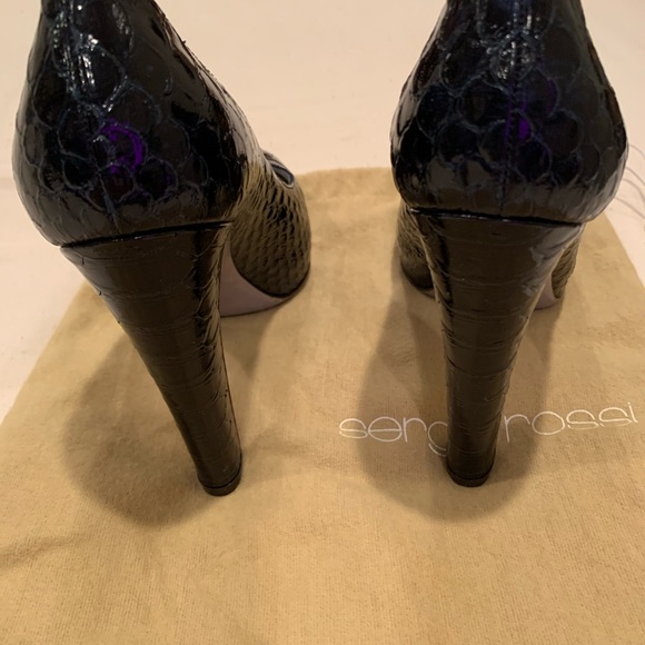 Shoes, heels - NWOT Sergio Rossi dark navy heels, hidden platform - Picture 14 of 15